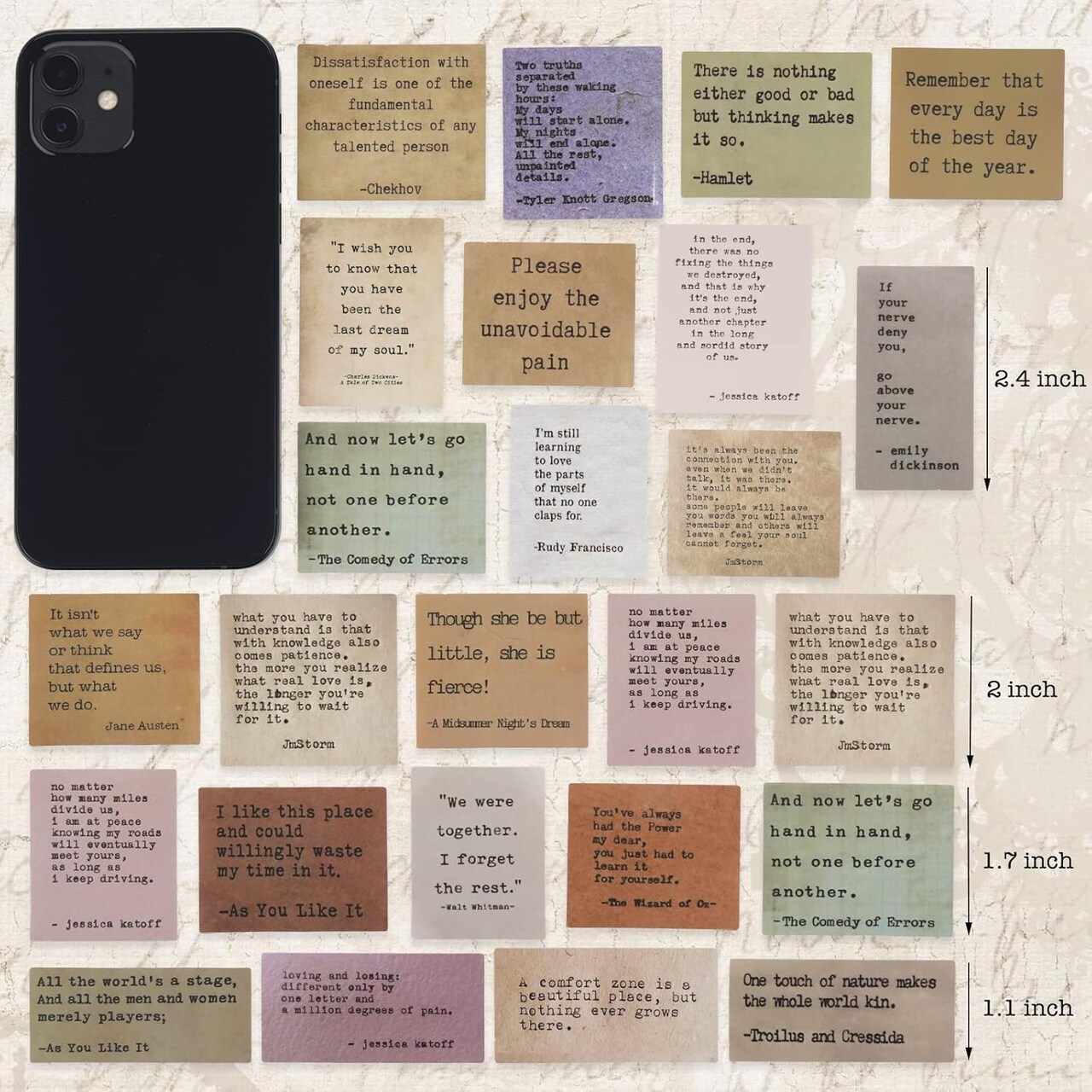 120 Pieces Motivational Quote Stickers (Multicolored) 2.5 x 2 x 1 inches